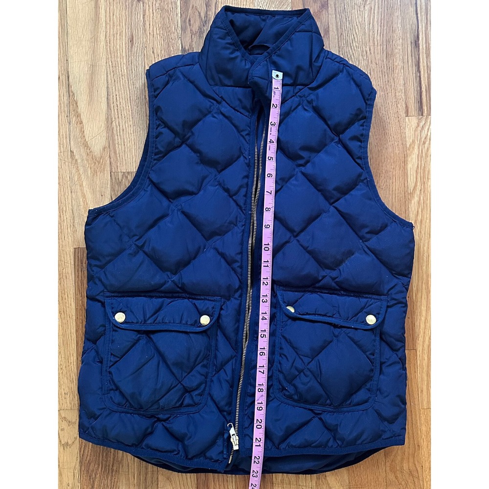 Woolrich Down Vest Womens M Navy Filled Medium Blue Diamond Quilted Puffer Vest - Picture 10 of 11